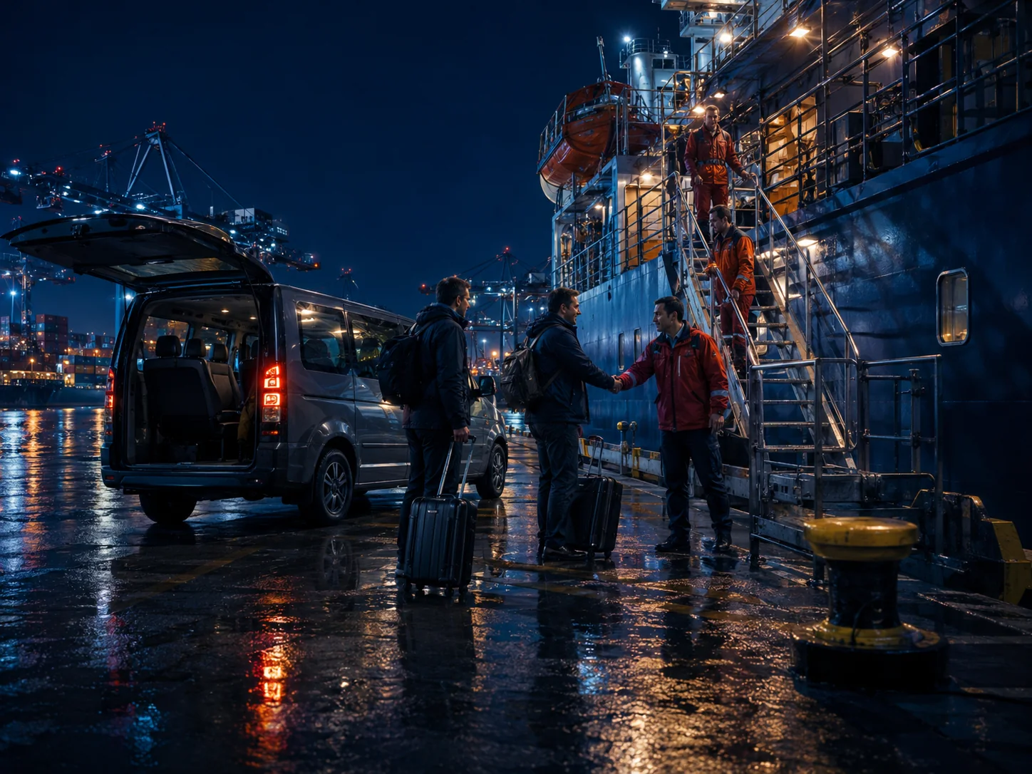Crew change vessel port support